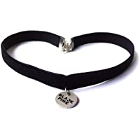 Los mejores  - htrdjhrjy Pop BTS got7 Negro Rosa el Doble de ex el Mismo Collar Negro de Terciopelo-Collar de Acero Inoxidable-Colgante…